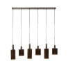 Suspension moderne 6 lampes en verre brun Sepia