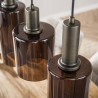 Suspension moderne 6 lampes en verre brun Sepia