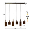 Suspension moderne 6 lampes en verre brun Sepia