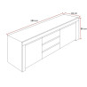 Buffet/bahut contemporaine 2 portes/3 tiroirs Charlie