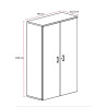Armoire de bureau portes battantes H 196 cm Opaline