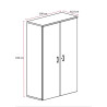 Armoire de bureau portes battantes H 196 cm Opaline
