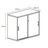 Armoire de bureau portes coulissantes H 81 cm Opaline