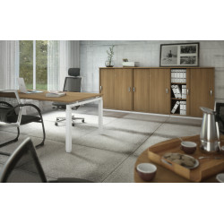 Armoire de bureau portes coulissantes H 120 cm Opaline