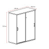 Armoire de bureau portes coulissantes H 120 cm Opaline