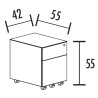 Caisson de bureau mobile en métal 2 tiroirs Opaline