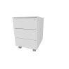 Caisson de bureau en métal blanc 3 tiroirs Opaline