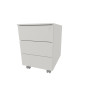 Caisson de bureau en métal blanc 3 tiroirs Opaline