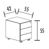 Caisson de bureau en métal blanc 3 tiroirs Opaline