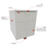 Caisson de bureau mobile 2 tiroirs Opaline