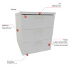 Caisson de bureau mobile 3 tiroirs Opaline