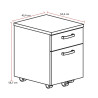 Caisson de bureau mobile 2 tiroirs monochrome Opaline