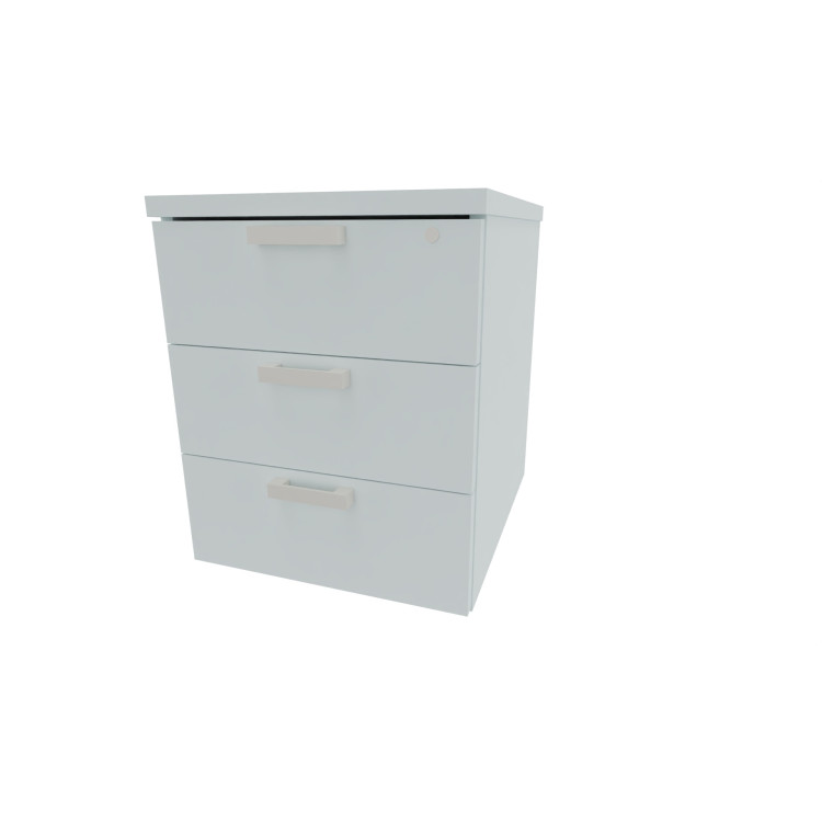 Caisson de bureau mobile 3 tiroirs monochrome Opaline