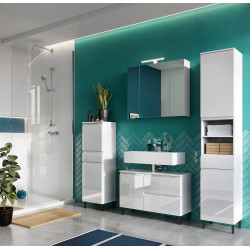 Ensemble de salle de bain 4 éléments blanc brillant Salsa