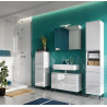 Ensemble de salle de bain 4 éléments blanc brillant Salsa
