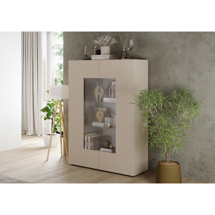 Vitrine moderne 121 cm coloris cachemire Janeiro