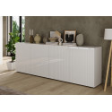 Buffet/bahut moderne 241 cm laqué blanc brillant Janeiro