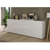 Buffet/bahut moderne 241 cm laqué blanc brillant Janeiro