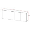 Buffet/bahut moderne 241 cm laqué blanc brillant Janeiro