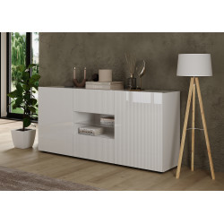 Buffet/bahut moderne 181 cm laqué blanc brillant Janeiro