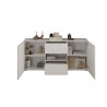 Buffet/bahut moderne 181 cm laqué blanc brillant Janeiro