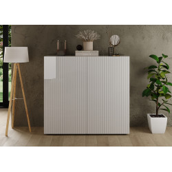 Buffet haut moderne laqué blanc brillant Janeiro