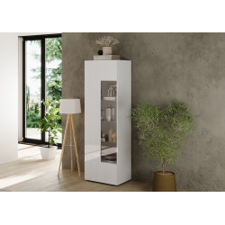 Vitrine moderne 60 cm laquée blanc brillant Janeiro