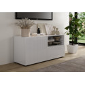 Meuble TV moderne 121 cm laqué blanc brillant Janeiro