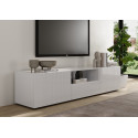 Meuble TV moderne 184 cm laqué blanc brillant Janeiro