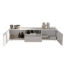 Meuble TV moderne 184 cm laqué blanc brillant Janeiro