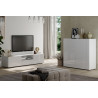 Meuble TV moderne 184 cm laqué blanc brillant Janeiro