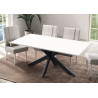 Table de salle à manger moderne blanc laqué/noir Hyder