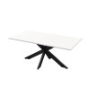 Table de salle à manger moderne blanc laqué/noir Hyder