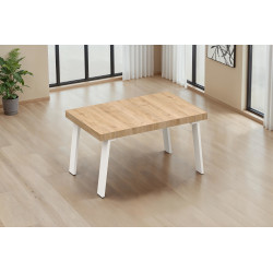 Table de salle à manger moderne chêne clair/blanc Fontana