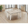 Table de salle à manger moderne chêne pin/blanc Fontana