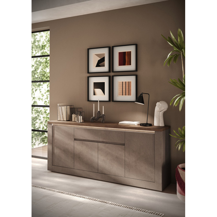 Buffet/bahut moderne 207 cm bronze/mercure Isia