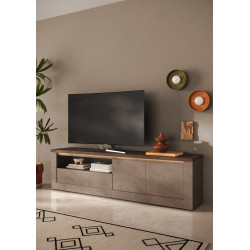 Meuble TV moderne 207 cm bronze/mercure Isia