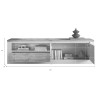 Meuble TV moderne 207 cm bronze/mercure Isia