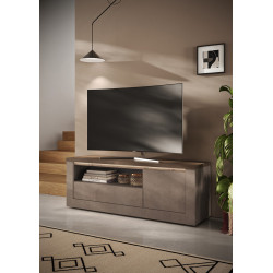 Meuble TV moderne 160 cm bronze/mercure Isia