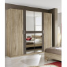 Armoire adulte contemporaine 226 cm blanc/gris Carla