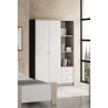 Armoire enfant contemporaine 135 cm chêne ivoire/blanc Enora