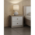 Chevet enfant contemporain chêne ivoire/blanc Enora