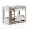 Lit superposé enfant contemporain chêne ivoire/blanc Enora