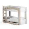 Lit superposé enfant contemporain chêne ivoire/blanc Enora