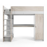 Lit mezzanine enfant contemporain chêne ivoire/blanc Enora