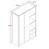 Armoire enfant contemporaine 135 cm chêne ivoire/blanc Enora