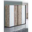 Armoire adulte contemporaine portes coulissantes chêne canada Elza