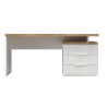 Bureau droit moderne avec caisson blanc laqué/chêne Daisy