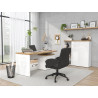Bureau droit moderne avec caisson blanc laqué/chêne Daisy
