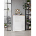 Armoire de bureau moderne H 115 cm blanc laqué/chêne Daisy